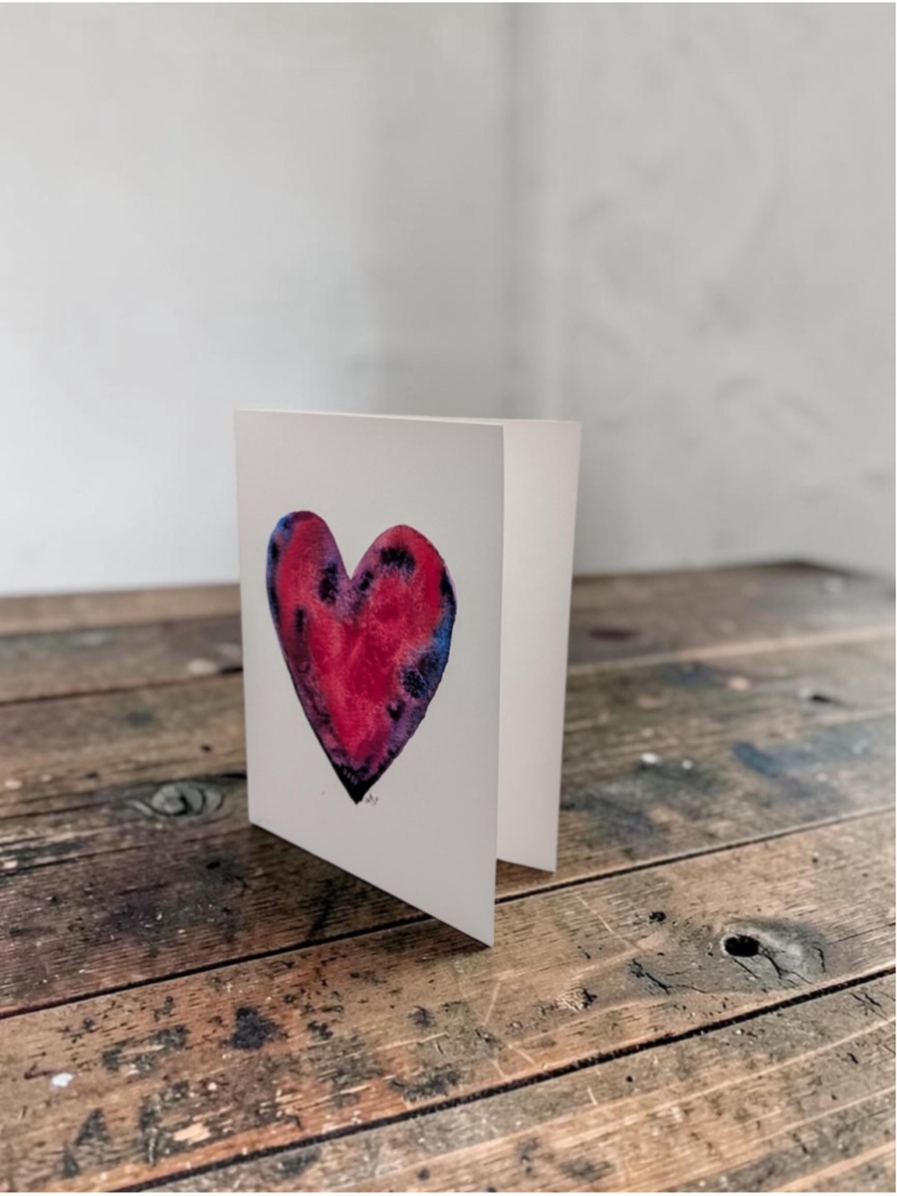 12 Watercolor Notecards: Hearts (4.25" x 5.5") - Picture 2 of 7